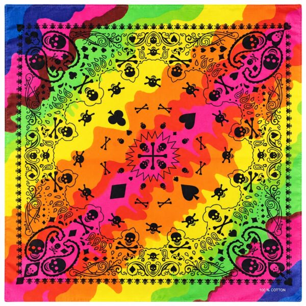 bandana-zakdoek-regnboog-paisleyprint-multicolor-van-Haarsoires Bandana Zakdoek 55x55cm – Regenboog Paisleyprint – Multicolor