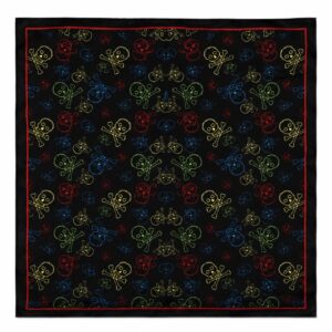 bandana-zakdoek-schedelprint-zwart-multicolor Bandana Zakdoek 55x55cm – Schedelprint – Zwart Multicolor