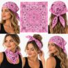 bandana-zakdoek-tie-dye-paisleyprint-lila-paars-op-model-van-Haarsoires Bandana Zakdoek 55x55cm - Tie-Dye - Paisleyprint - Lila Paars