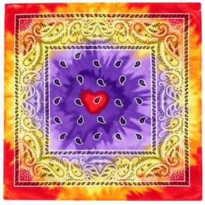 Bandana Zakdoek 55x55cmcm - Tie-Dye - Paisleyprint - Rood - Multicolor