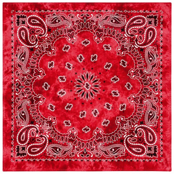bandana-zakdoek-tie-dye-paisleyprint-rood-van-Haarsoires Bandana Zakdoek 55x55cm - Tie-Dye - Paisleyprint - Rood