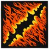 bandana-zakdoek-vlammenprint-zwart-oranje-geel-van-Haarsoires Bandana Zakdoek 55x55cm - Vlammenprint - Zwart Oranje Geel