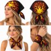 bandana-zakdoek-vlammenprint-zwart-rood-geel-op-model-van-Haarsoires Bandana Zakdoek 55x55cm – Vlammenprint – Zwart Rood Geel