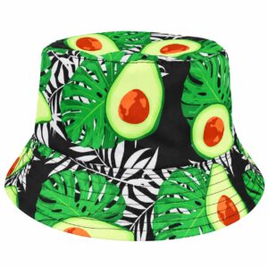 bucket-hat-avocadoprint-groen-van-Haarsoires Bucket Hat Hoedje – Avocadoprint – Groen