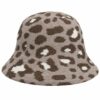 bucket-hat-gebreid-panterprint-beige-van-Haarsoires Bucket Hat Hoedje - Panterprint - Gebreid - Beige