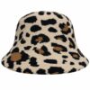 bucket-hat-gebreid-panterprint-bruin-van-Haarsoires Bucket Hat Hoedje – Panterprint - Gebreid – Bruin