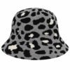 bucket-hat-gebreid-panterprint-grijs-van-Haarsoires Bucket Hat Hoedje – Panterprint - Gebreid – Grijs