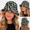 Bucket Hat Hoedje – Panterprint - Gebreid – Groen