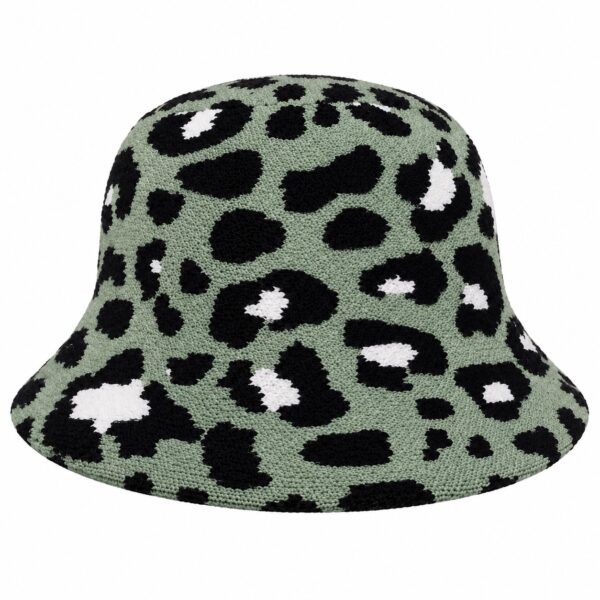 Bucket Hat Hoedje – Panterprint - Gebreid – Groen
