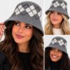 Bucket Hat Hoedje – Ruitprint – Grijs