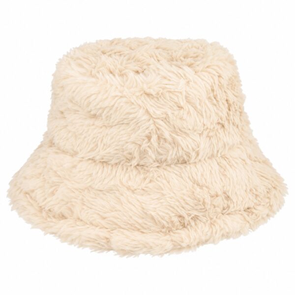 bucket-hat-imitatiebont-creme-van-Haarsoires Bucket Hat Hoedje - Imitatiebont - Creme