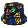 Bucket Hat Hoedje – Ananasprint - Zwart Multicolor