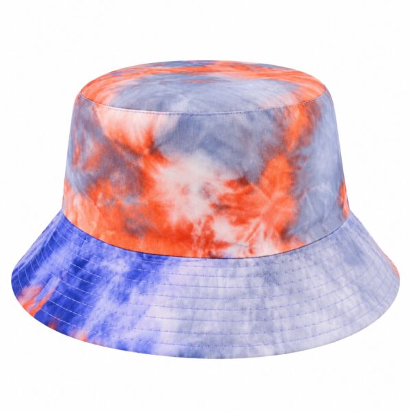 Bucket Hat Hoedje – Tie-Dye Print – Blauw Oranje