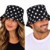 Bucket Hat Hoedje - Sterrenprint - Zwart