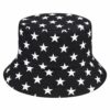 Bucket Hat Hoedje - Sterrenprint - Zwart