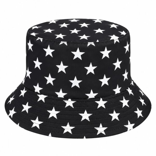 Bucket Hat Hoedje - Sterrenprint - Zwart