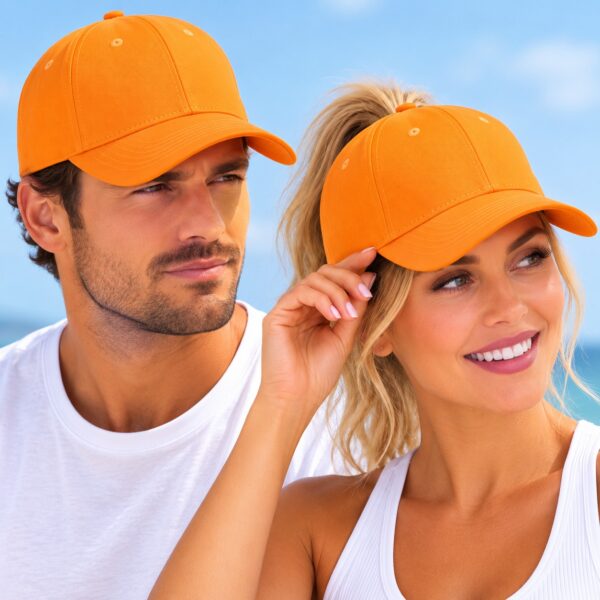 cap-effen-oranje-op-model-van-Haarsoires Cap Pet - Effen - Oranje
