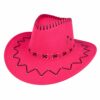 cowboyhoed-met-stiksel-fuchsia-roze-van-Haarsoires Cowboyhoed - Western Hoed met Stiksel - Fuchsia Roze