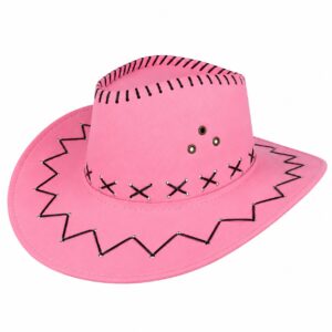 cowboyhoed-met-stiksel-roze-van-Haarsoires Cowboyhoed - Western Hoed met Stiksel - Roze