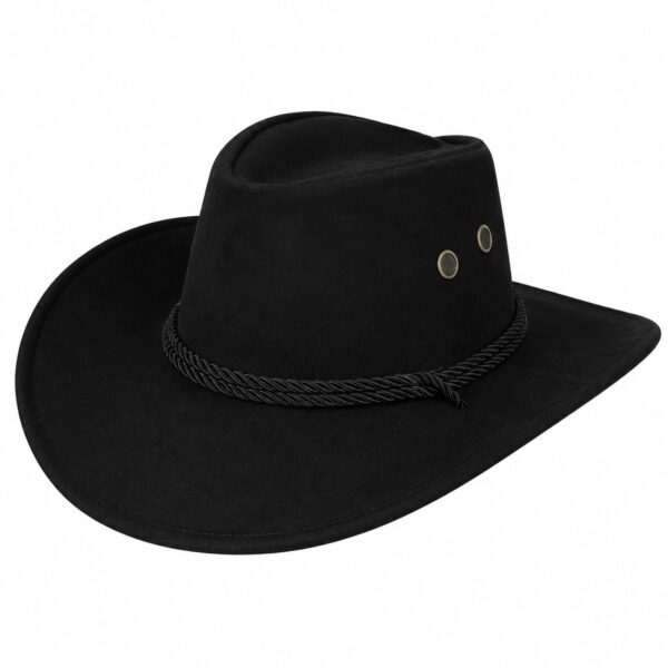 cowboyhoed-suedelook-zwart-van-Haarsoires Cowboyhoed - Western Hoed - Suèdelook - Zwart