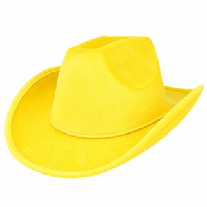 cowboyhoed-velvet-geel-van-Haarsoires Cowboyhoed - Western Hoed - Velvet - Geel