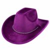 cowboyhoed-velvet-paars-van-Haarsoires Cowboyhoed - Western Hoed - Velvet - Paars