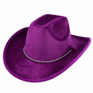 cowboyhoed-velvet-paars-van-Haarsoires Cowboyhoed - Western Hoed - Velvet - Paars