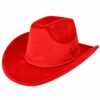 cowboyhoed-velvet-rood-van-Haarsoires Cowboyhoed - Western Hoed - Velvet - Rood