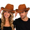 cowboyhoed-vilt-bruin-op-model-van-Haarsoires Cowboyhoed - Western Hoed - Vilt - Bruin