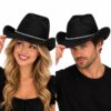 cowboyhoed-vilt-zwart-op-model-van-Haarsoires Cowboyhoed - Western Hoed - Vilt - Zwart