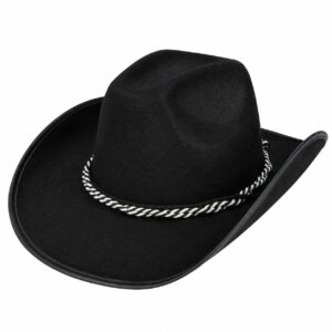 cowboyhoed-vilt-zwart-van-Haarsoires Cowboyhoed - Western Hoed - Vilt - Zwart
