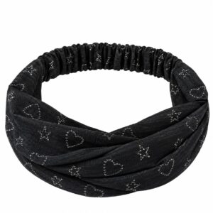 Haarband 3-in-1 - Glitterprint - Zwart