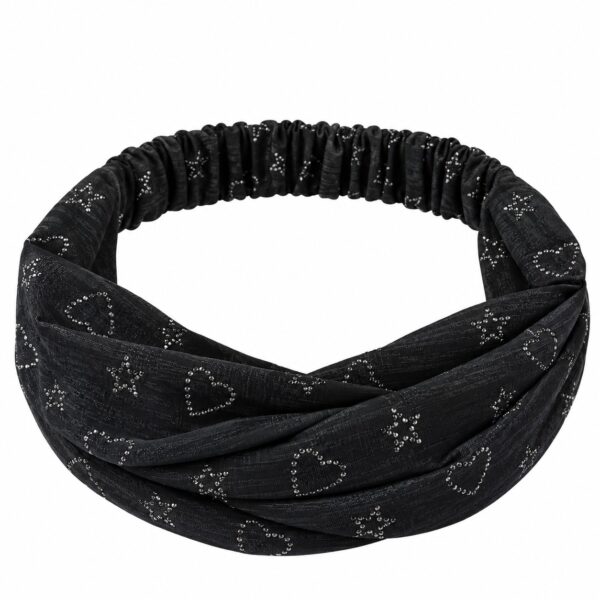 Haarband 3-in-1 - Glitterprint - Zwart