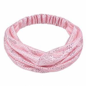 Haarband 3-in-1 - Glitterstof - Roze Zilver
