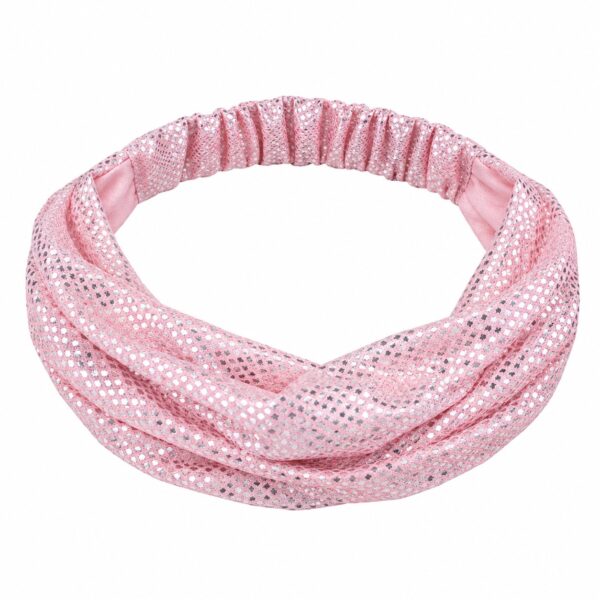 Haarband 3-in-1 - Glitterstof - Roze Zilver