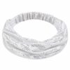 Haarband 3-in-1 - Glitterstof - Wit Zilver