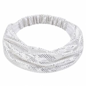 Haarband 3-in-1 - Glitterstof - Wit Zilver