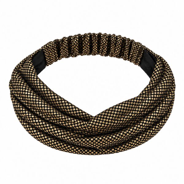 Haarband 3-in-1 - Glitterstof - Zwart Goud