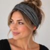 Haarband 3-in-1 - Glitterstof - Zwart Zilver