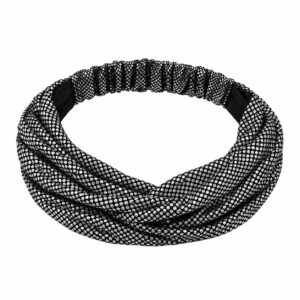 Haarband 3-in-1 - Glitterstof - Zwart Zilver