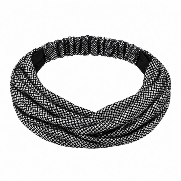 Haarband 3-in-1 - Glitterstof - Zwart Zilver