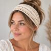 Haarband 3-in-1 - Opengewerkte Stof - Beige