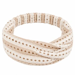 Haarband 3-in-1 - Opengewerkte Stof - Beige