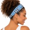 Haarband 3-in-1 - Ruitprint - Blauw Geel