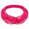 Haarband Bandana - Kanten Stof - Fuchsia Roze
