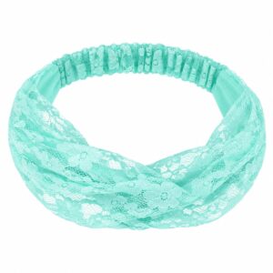 Haarband Bandana - Kanten Stof - Lichtblauw