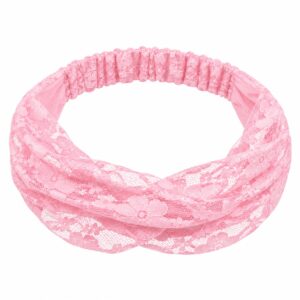 Haarband 3-in-1 - Kanten Stof - Lichtroze