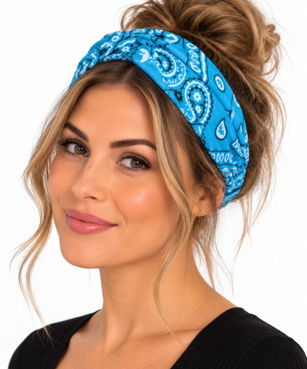 Haarband Bandana - Paisleyprint - Blauw