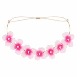 haarband-bloemenkroon-met-elastiek-roze-van-Haarsoires Haarband Bloemenkroon - Wit Roze
