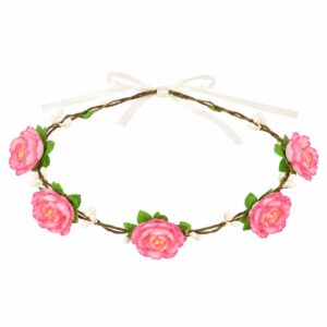 Haarband Bloemenkroon – Roze